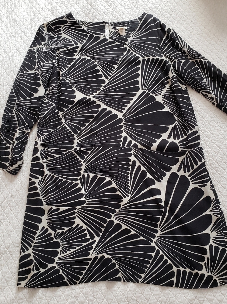 J. Crew black & white pullover dress